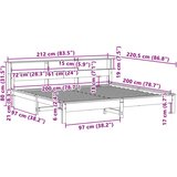  Okvir kreveta bez madraca bijeli 200x200 cm od masivne borovine | shoptok.hr