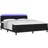 Krevet s opruga kutije s LED trakama Crna 180 x 200 cm tkanina | Eponuda.ba