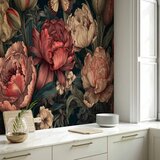  Foto tapeta - Flowers on a turquoise background 300x210 | shoptok.hr