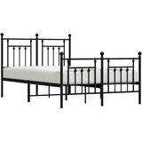  Metalni okvir kreveta uzglavlje i podnožje crni 120x190 cm | shoptok.hr