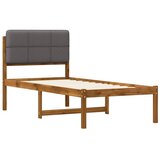  Krevetni okvir s tapiciranim uzglavljem Prirodna i svjetlosiva - Prirodna i svjetlosiva 90 x 200 cm | shoptok.hr