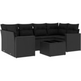  7-dijelni set vrtnih sofa od poliratana s jastucima crni | shoptok.hr