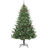 vidaXL Umjetno božićno drvce s rasvjetom i setom kuglica Zelena 240 cm | shoptok.hr
