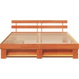  Konstrukcija postelje z vzglavjem Voskast rjav 180 x 200 cm, (5000125771) | Shoptok.si