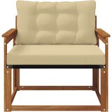  Set vanjskih sofa Čvrsto drvo akacije i Textilene Prirodna - Prirodno i bež Otvoreni okvir | shoptok.hr