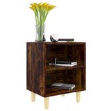  Nočna omarica z lesenimi nogami dimljeni hrast 40x30x50 cm, (20624134) | Shoptok.si