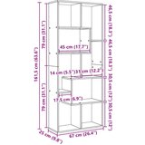 vidaXL Pregrada s knjižno omaro sonoma hrast 67x25x161,5 cm inž. les | Shoptok.si
