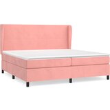 vidaXL Box spring postelja z vzmetnico roza 200x200 cm žamet, (20789007) Cene
