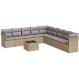  10-dijelni set vrtnih sofa s jastucima bež od poliratana | shoptok.hr