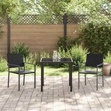  Vrtni set za objed 3 pcs Crna PE ratan | shoptok.hr