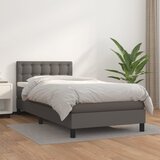 vidaXL Box spring postelja z vzmetnico siv 100x200 cm umetno usnje Cene
