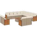  14-dijelni set vrtnih sofa s jastucima poliratan Bež | shoptok.hr