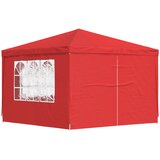 vidaXL Šator za svadbe - šator za zabave 300 x 300 x 255 cm Crvena PE i čelik - Crvena 3 x 3 m | shoptok.hr