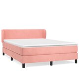 vidaXL Box spring postelja z vzmetnico roza 140x200 cm žamet, (20895464) Cene