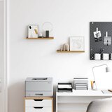  Polica na zidu Zidne 2 pcs Bež 40 x 9 x 3 cm Konstruirano drvo | Eponuda.com
