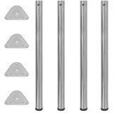 vidaXL 242146 4 Height Adjustable Table Legs Brushed Nickel 870 mm Cijene