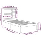  Okvir za krevet od masivnog drva 75 x 190 cm 2FT6 jednokrevetni | shoptok.hr