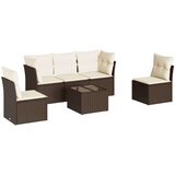 vidaXL 6-dijelni set vrtnih sofa od poliratana s jastucima smeđi | shoptok.hr
