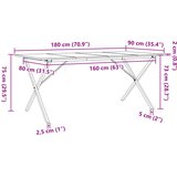  Blagovaonski stol X-oblika 180x90x75 cm od borovine i čelik | shoptok.hr