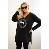 Kesi Women's blouse with a longer back and print black Cene