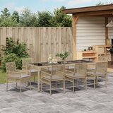  Set 5 Bež in črna Poli ratan, prašno lakirano jeklo, kaljeno steklo, (22087743) | Shoptok.si