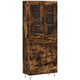  Visoka komoda dimljeni hrast 69,5x34x180 cm konstruiranog drva | shoptok.hr