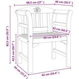  Klupa s jastukom Prirodni uljni završetak 68 5 x 46 x 82 5 cm | shoptok.hr