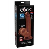 KING COCK PLUS dildo with swinging balls 8 brown Cene