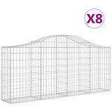  Lučne gabionske košare 8 kom 200x30x80/100 cm pocinčano željezo | shoptok.hr