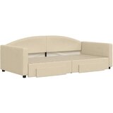  Dnevni krevet na razvlačenje s ladicama krem 100x200 cm tkanina | shoptok.hr