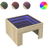  Stolić s beskonačnim LED svjetlima boja hrasta 50x50x30 cm Smeđa | Shoptok.si