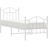 Metalni okvir kreveta uzglavlje i podnožje bijeli 75x190 cm | shoptok.hr