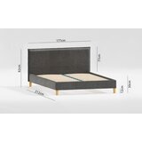 Ropez Temno siva oblazinjena zakonska postelja z letvenim dnom 160x200 cm Tina – | Shoptok.si