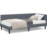 vidaXL Kotna postelja z vzmetnico Temno siva 90 x 200 cm Žamet | Shoptok.si