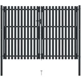 vidaXL Dvojna vrata za ograjo iz jekla 306x250 cm antracitna | Shoptok.si