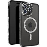 AVIZAR diamond case za iphone 15 pro zaščita magsafe contour strass, črna, (5000010518) | Shoptok.si