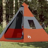 vidaXL Šotor za kampiranje 7 oseb siv oranžen 350x350x280 cm 185T taft Cene