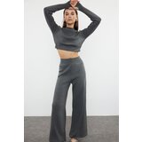Trendyol anthracite crop finger detailed knitwear bottom-top set | ePonuda.com