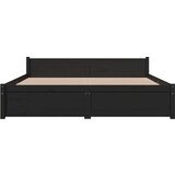  Posteljni okvir črn iz trdnega lesa 150x200 cm 5FT, (20644050) | Shoptok.si