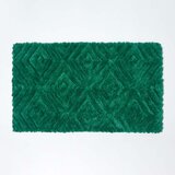 HOMESCAPES kopalniška preproga nedrseča losanges 100% microfibre zelena emeraude, 50 x 80 c, (5000161143) | Shoptok.si