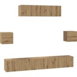 vidaXL Set TV omaric Drugo 7 pcs Obrtniški hrast 80 x 30 x 30 cm | Shoptok.si