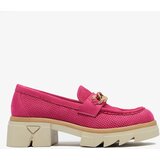 Resti Eco-suede moccasins with gold embellishment in fuchsia Zaffix | ePonuda.com