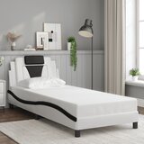 vidaXL Okvir kreveta s uzglavljem crno-bijeli 80x200 cm umjetna koža Cijene