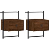 Maison Chic 2 kosi stenske nočne omarice - Nočne mize rjavi hrast 35x30x51 cm inž. les, (21687467) Cene