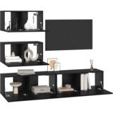 vidaXL TV kabinet 4 pcs Črni hrast 80 x 30 x 30 cm Konstruiran les | Shoptok.si