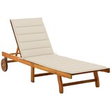Maison Chic Vrtni Ležalnik - Sončna ležalnik z blazino trden akacijev les, (22043169) | Shoptok.si
