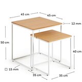 Kave Home Pomoćni stolići u setu 2 kom u dekoru hrasta 45x45 cm Yoana – | shoptok.hr