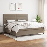  s oprugama i madracem smeđesivi 200x200 cm od tkanine | shoptok.hr