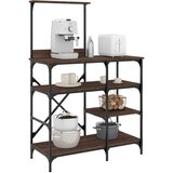  Pekarski stalak smeđe boje hrasta 90x40x132 cm od drva i metala | shoptok.hr