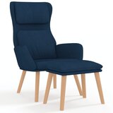 The Living Store Stol za sproščanje s stolčkom moder žamet - Stol Za Sproščanje S Stolčkom, (21420348) | Shoptok.si
